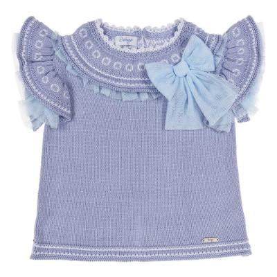 Picture of Rahigo Girls Summer Knit Ruffle Jampants & Jumper Set X 2 - Sky Blue 