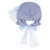 Picture of Rahigo Girls Summer Knit Ruffle Bonnet With Tulle Bow - Sky Blue