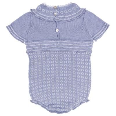 Picture of Rahigo Boys Summer Knit Short Sleeve Romper - Sky Blue 