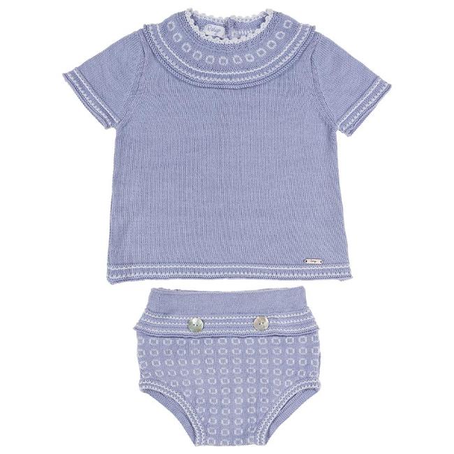 Picture of Rahigo Boys Summer Knit Jampants & Jumper Set X 2 - Sky Blue