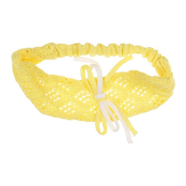 Picture of Rahigo Girls Knitted Openwork Headband - Lemon White