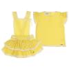 Picture of Rahigo Girls Summer Knit Openwork Jampant Romper & Jumper Set X 2 - Lemon White