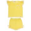 Picture of Rahigo Girls Summer Knit Openwork Jumper & Shorts Set X 2 - Lemon White