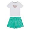 Picture of Juicy Couture Girls Summer Diamante Ruched Sleeve Tee & Short Set - White