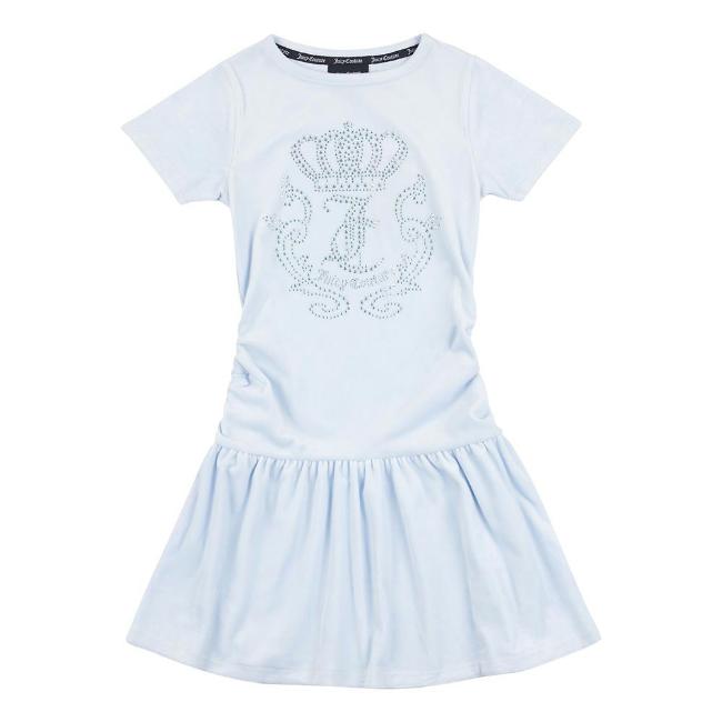 Picture of Juicy Couture Girls Summer Black Label Diamante Crown Dress - Heather Pale Blue