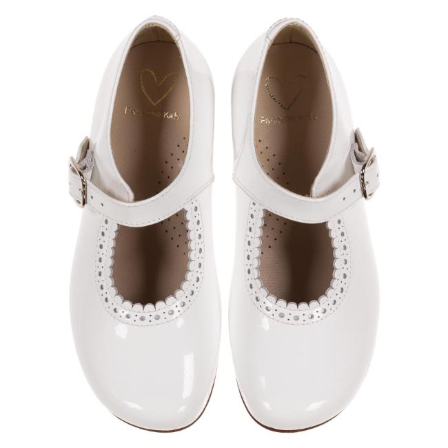 Picture of Panache Girls Mary Jane Shoe - White Patent