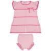 Picture of Rahigo Girls Summer Knit Openwork A Line Dress & Pants Set X 2 - Baby Pink Fuschia 
