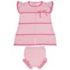 Picture of Rahigo Girls Summer Knit Openwork A Line Dress & Pants Set X 2 - Baby Pink Fuschia 