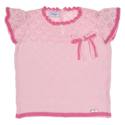 Picture of Rahigo Girls Summer Knit Openwork Jumper & Skirt Set X 2 - Baby Pink Fuschia 