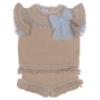 Picture of Rahigo Girls Summer Knit Ruffle Jumper & Shorts Set X 2 - Beige Baby Blue 