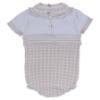 Picture of Rahigo Boys Summer Knit Short Sleeve Romper - Baby Blue Beige