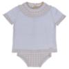 Picture of Rahigo Boys Summer Knit Jampants & Jumper Set X 2 - Baby Blue Beige