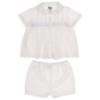 Picture of Sarah Louise Boys 2 Piece Smocked Top & Short Set - White Pale Blue