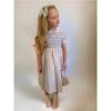 Picture of Sarah Louise Girls Smocked Puff Sleeve Ditsy Floral Dress - Pale Blue