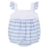 Picture of Rapife Summer Girls Frilled Wide Stripe Romper - Blue White