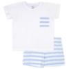 Picture of Rapife Summer Boys 2 Piece Top & Wide Stripe Shorts Set - Blue White