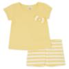 Picture of Rapife Summer Girls 2 Piece Top & Wide Stripe Shorts Set - Lemon White
