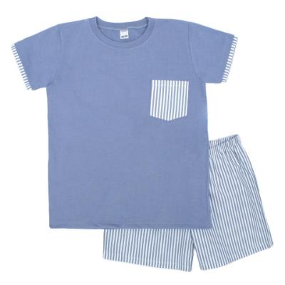 Picture of Rapife Summer Boys Loungewear Top & Shorts Set - Blue Stripe