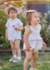 Picture of Rapife Summer Girls Frilled Bubble Romper - Beige Stripe