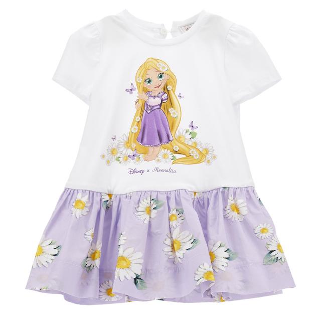 Picture of Monnalisa Bebe Girls Rapunzel Floral Dress - White