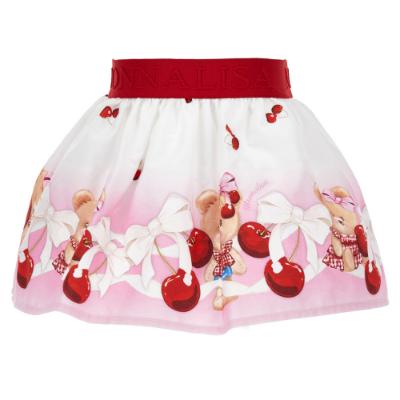 Picture of Monnalisa Bebe Girls Teddy Cherry Skirt - Pink Red