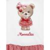 Picture of Monnalisa Bebe Girls Teddy Ruffle Tunic Top - White Red