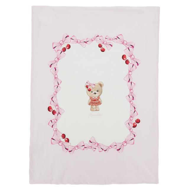 Picture of Monnalisa Bebe Girls Teddy Cherry Blanket - White