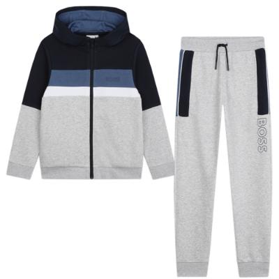 Picture of BOSS Boys Colourblock Tracksuit - Grey