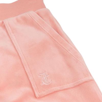 Picture of Juicy Couture Girls Summer Wide Leg Tonal Velour Jogger  - Peach Amber 