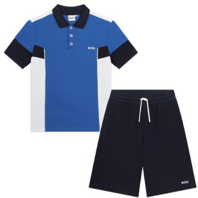 Picture of BOSS Boys Polo Shirt & Shorts Set - Navy