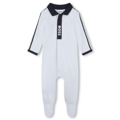Picture of BOSS Baby Boys Logo Babygrow - Pale Blue