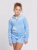 Picture of Juicy Couture Girls Summer Tonal Zip Through Velour Hoodie - Della Robbia Blue
