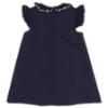 Picture of Sarah Louise Girls Linen Cotton Ruffle Dress  - Navy Blue White