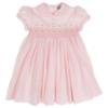 Picture of Sarah Louise Baby Girl Smocked Puff Sleeve Peter Pan Collar Dress - Pale Pink White