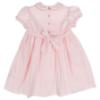 Picture of Sarah Louise Baby Girl Smocked Puff Sleeve Peter Pan Collar Dress - Pale Pink White