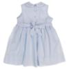 Picture of Sarah Louise Baby Girl Smocked Sleeveless Peter Pan Collar Dress - Pale Blue White