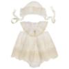 Picture of Foque Baby Girls Lace Ruffle Dress Panties & Bonnet Set X 3 - Ivory 