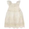 Picture of Foque Baby Girls Knit Bodice Lace Ruffle Dress - Ivory