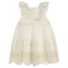 Picture of Foque Baby Girls Knit Bodice Lace Ruffle Dress - Ivory