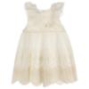 Picture of Foque Baby Girls Knit Bodice Lace Ruffle Dress - Ivory