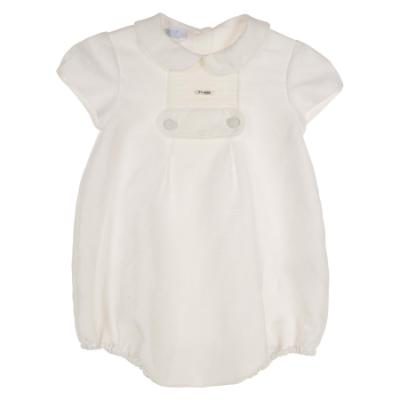 Picture of Foque Baby Boys Traditional Short Sleeve Romper - Ivory 