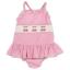 Picture of Anavini Girls Smocked Cherries Vintage Style Skirted Swimsuit - Fuschia Pink Check