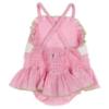 Picture of Anavini Girls Smocked Cherries Vintage Style Skirted Swimsuit - Fuschia Pink Check