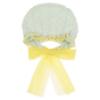 Picture of Rahigo Girls Summer Knit Cable Ruffle Bonnet With Tulle Bow - Mint Green Lemon