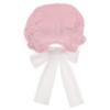 Picture of Rahigo Girls Summer Knit Cable Ruffle Bonnet With Tulle Bow - Pale Pink White