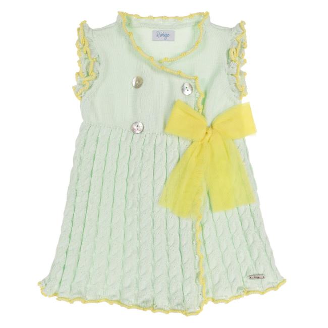 Picture of Rahigo Girls Summer Knit Cable A Line Dress & Pants Set X 2 - Mint Green Lemon