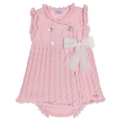 Picture of Rahigo Girls Summer Knit Cable A Line Dress & Pants Set X 2 - Baby Pink White