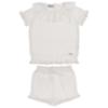 Picture of Rahigo Girls Summer Knit Ruffle Jumper & Shorts Set X 2 - White