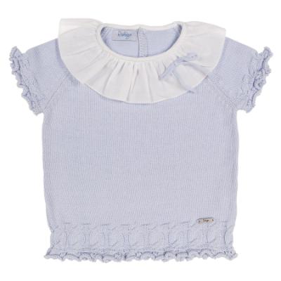 Picture of Rahigo Girls Summer Knit Ruffle Jumper & Shorts Set X 2 - Baby Blue