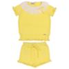 Picture of Rahigo Girls Summer Knit Ruffle Jumper & Shorts Set X 2 - Lemon